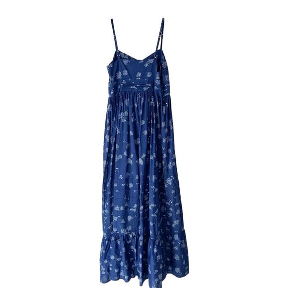 Band of Outsiders Blue Floral Print Long Tiered Maxi Dress size large UK 2 - Picture 6 of 9